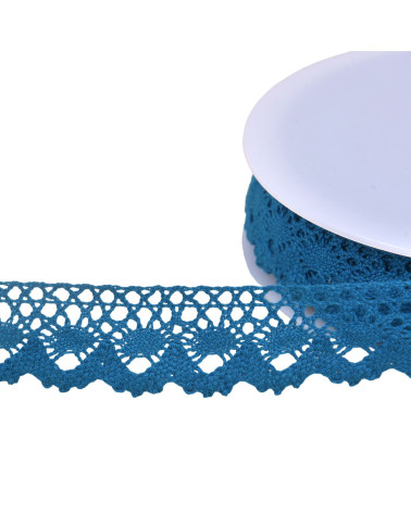 Spool 20m cotton lace crown 30mm duck blue