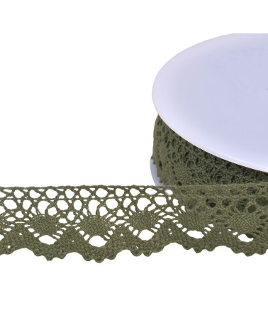 20 m Spule, Baumwollspitze, Krone 30 mm, Khaki