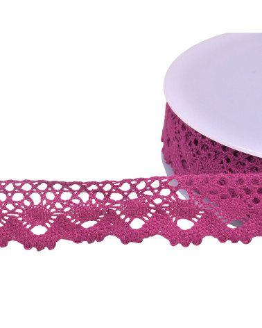 Bobina da 20 m in pizzo di cotone corona da 30 mm viola