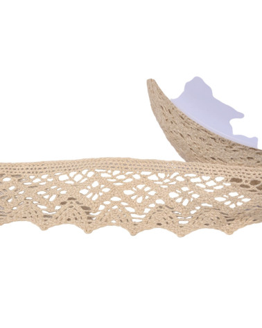 Bobina da 20 m di pizzo di cotone diamante 42 mm ecru