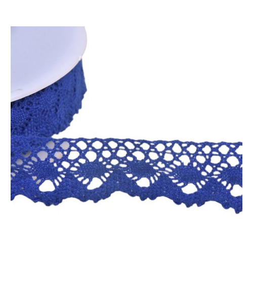 Crown cotton lace 30mm royal blue per meter