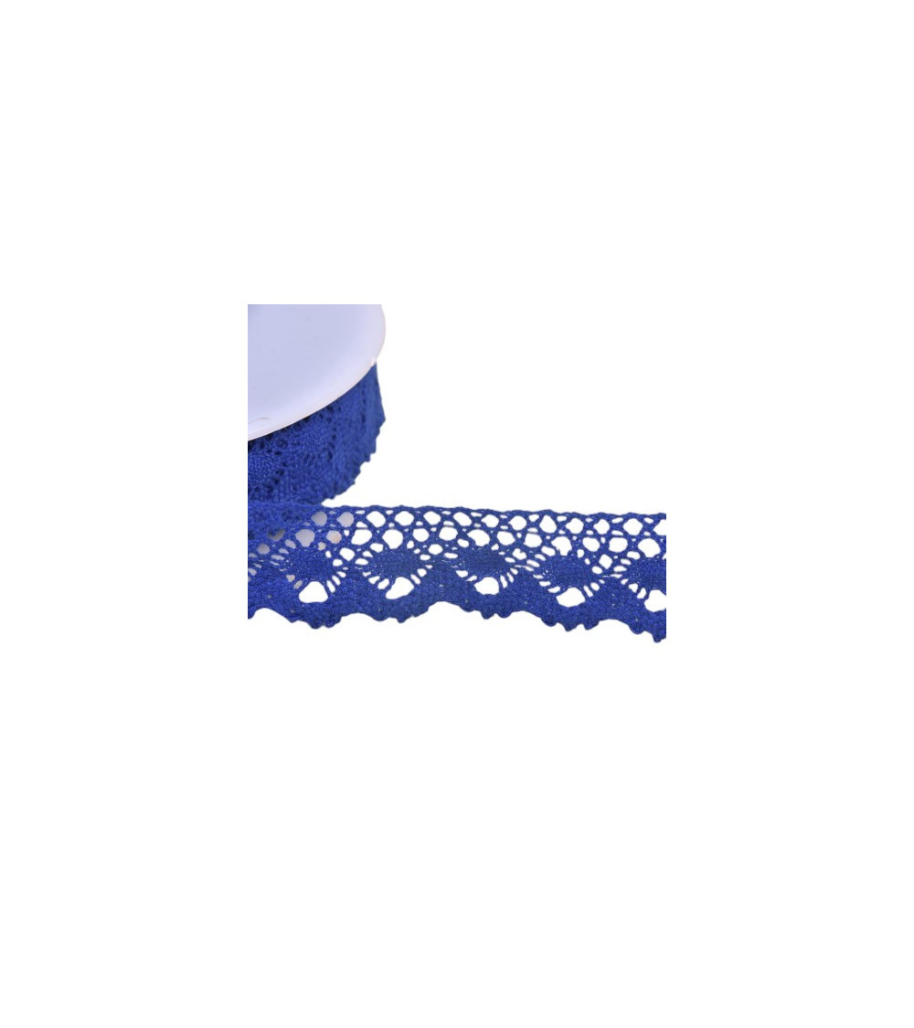 Cotton lace crown 30mm royal blue by the meter