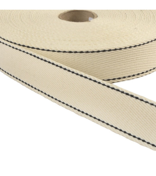 20m reel saddle stitch strap 30mm beige