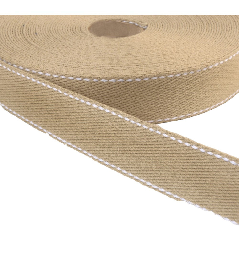 20m reel saddle stitch strap 30mm taupe