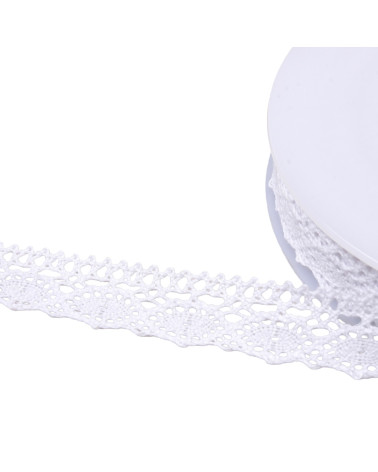 20m spool of cotton lace "turtle" 20mm white