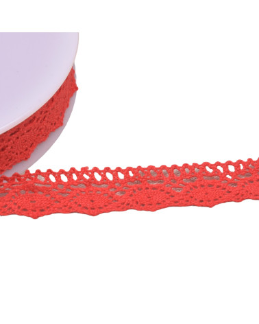 20m spool of cotton lace "turtle" 20mm red
