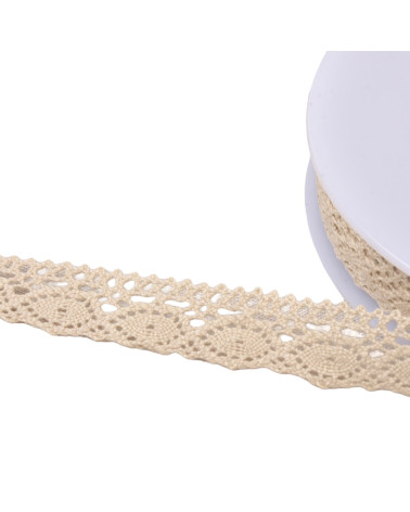 20m spool of cotton lace "turtle" 20mm ecru