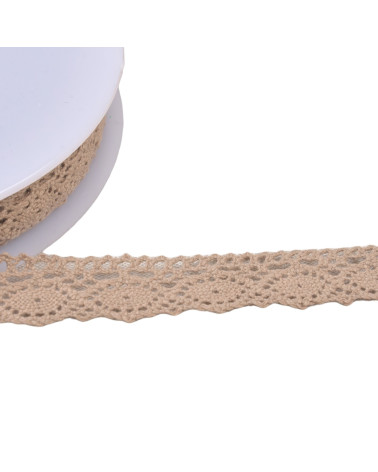 Spule mit 20 m Baumwollspitze „Schildkröte“, 20 mm, Taupe