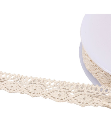 20m spool of cotton lace "turtle" 20mm light ecru