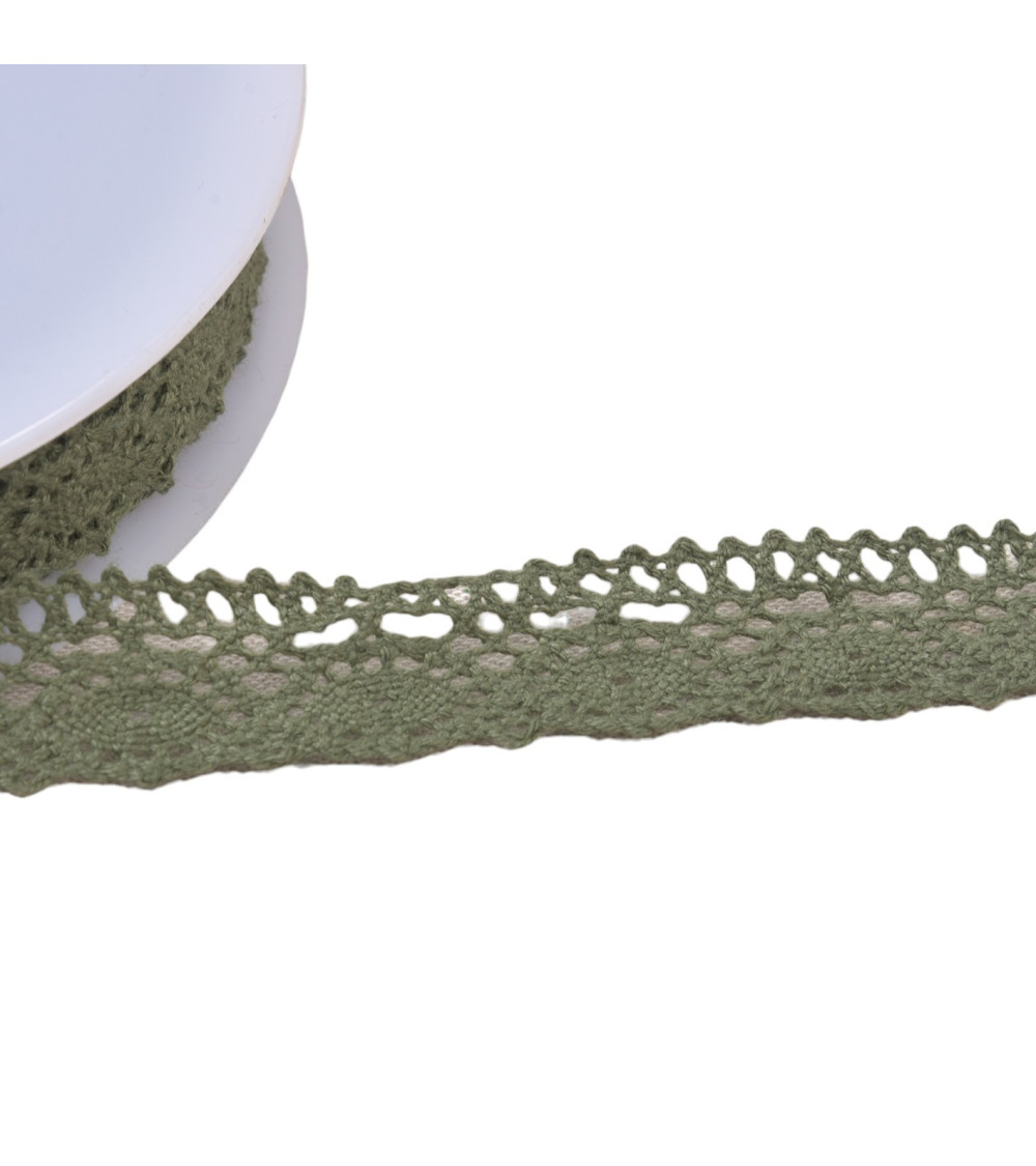 20m spool of cotton lace "turtle" 20mm khaki