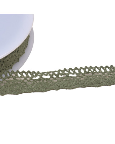 Bobina de 20m de encaje de algodón "tortuga" 20mm caqui