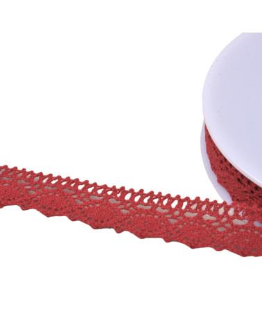 20m spool of cotton lace "turtle" 20mm burgundy