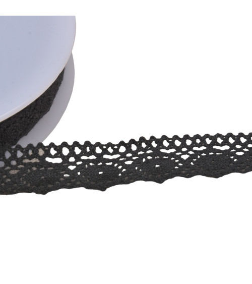 Cotton lace "turtle" 20mm black per meter
