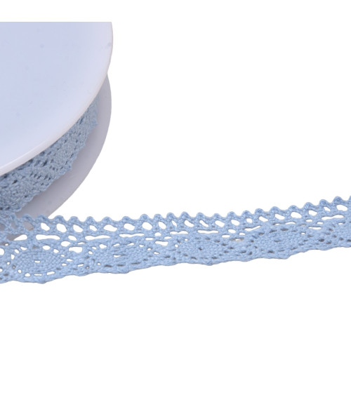 20mm lavender blue "turtle" cotton lace by the meter