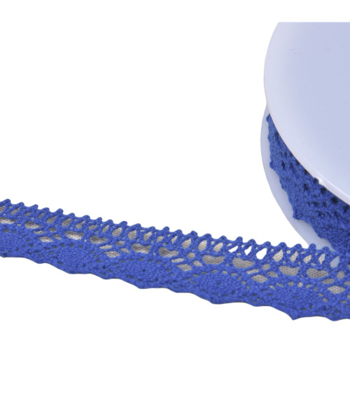 Cotton lace "turtle" 20mm royal blue per meter