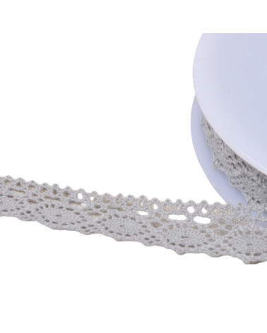 Cotton lace "turtle" 20mm light gray per meter