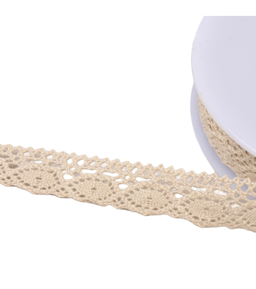Cotton lace "turtle" 20mm ecru by the meter
