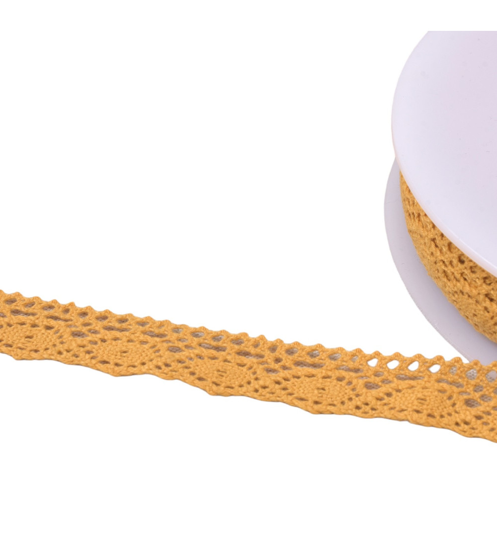 Cotton lace "turtle" 20mm mustard per meter