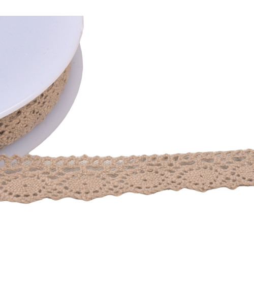 Cotton lace "turtle" 20mm taupe per meter