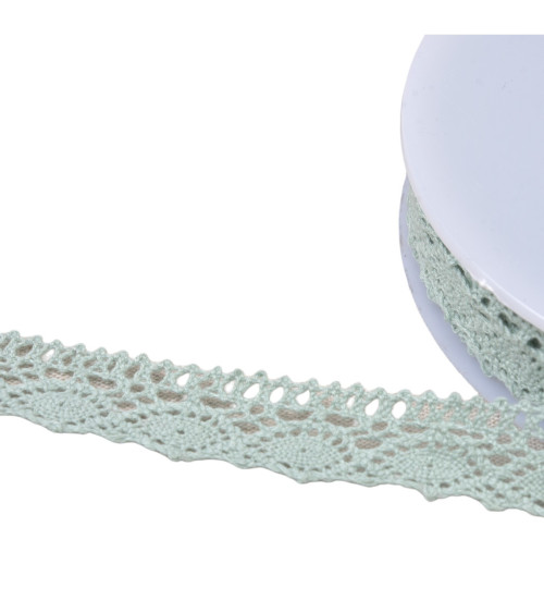 Cotton lace "turtle" 20mm almond green per meter