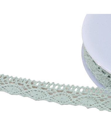 Cotton lace "turtle" 20mm almond green per meter