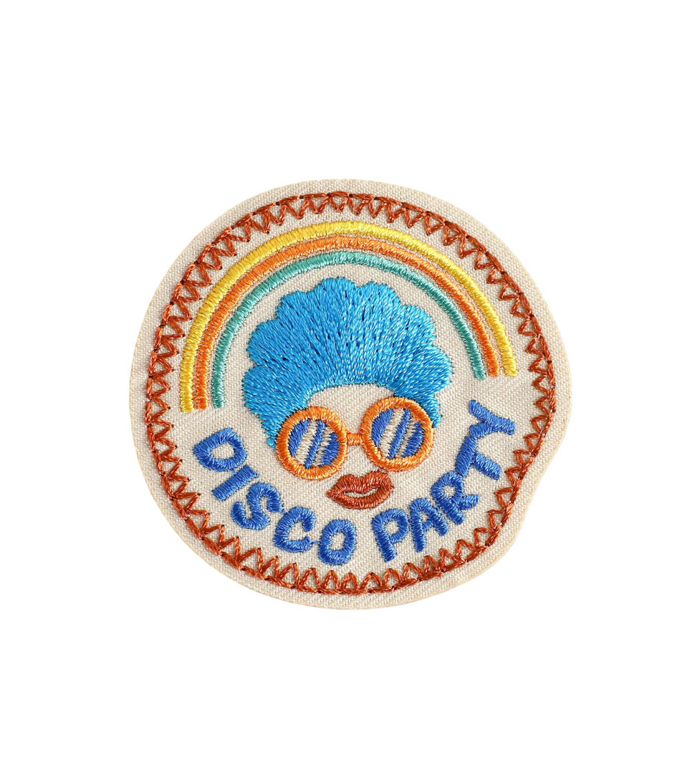 Ecusson thermocollant disco party 5cm x 5cm