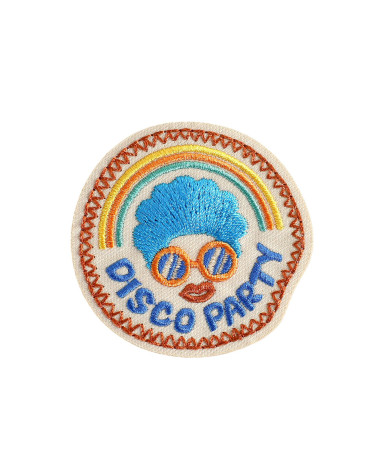 Ecusson thermocollant disco party 5cm x 5cm