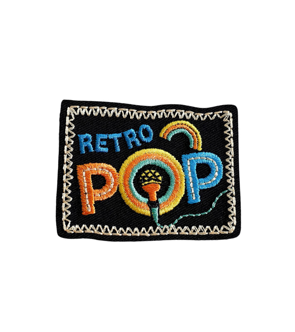 Retro pop iron-on patch 5.1cm x 4cm