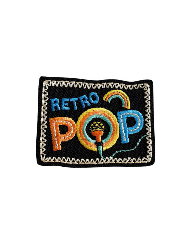 Retro pop iron-on patch 5.1cm x 4cm
