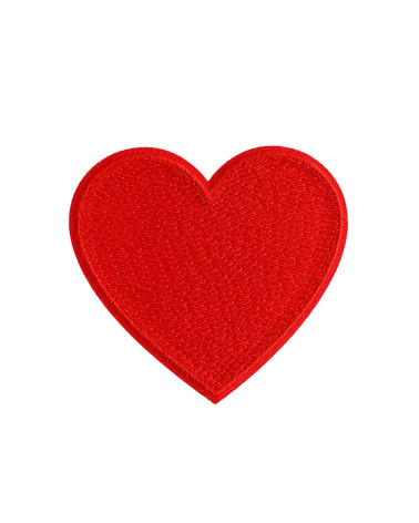 Red heart iron-on patch 6.4cm x 6cm