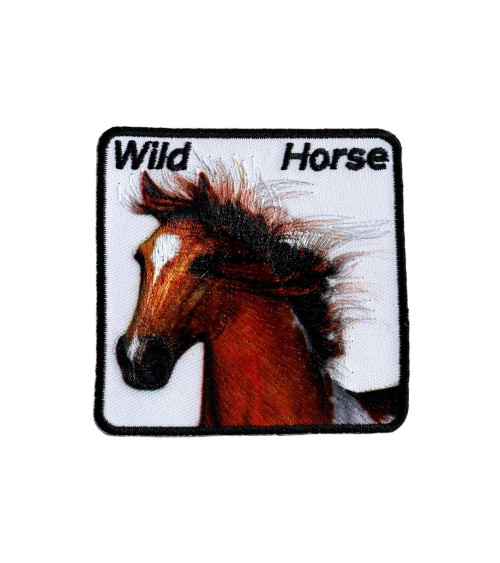 Wild animal horse iron-on patch 6.5cm x 6.5cm