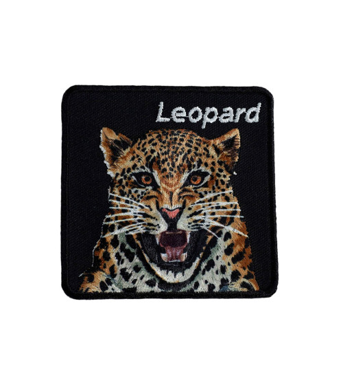 Leopard wild animals iron-on patch 6.5cm x 6.5cm
