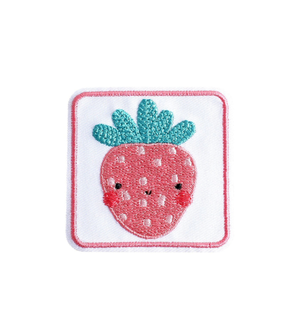 Strawberry cute animal iron-on patch 5cm x 5cm