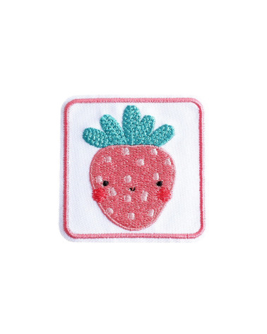 Strawberry cute animal iron-on patch 5cm x 5cm