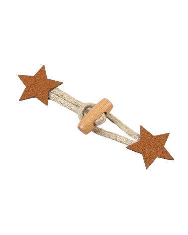 Brandebourg étoile simili marron havane 10cm x 2,8cm