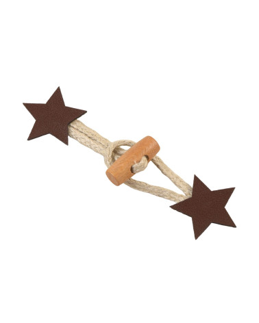 Brandebourg étoile simili marron 10cm x 2,8cm