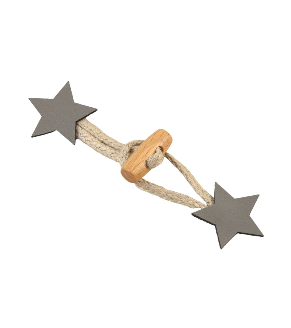 Brandebourg étoile simili gris cendre 10cm x 2,8cm