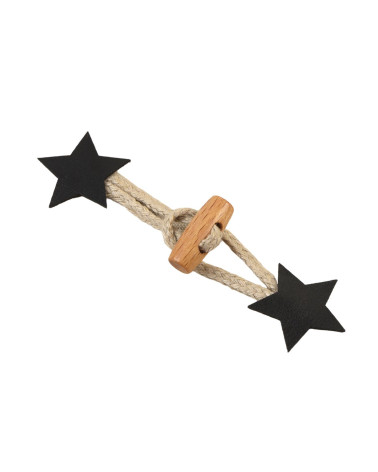 Brandebourg étoile simili noir 10cm x 2,8cm