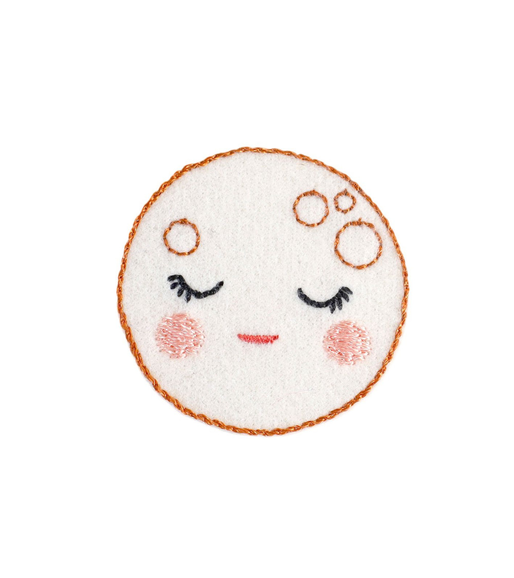 Lot de 3 écussons thermocollants pour bébé lune 3,8cm x 3,8cm