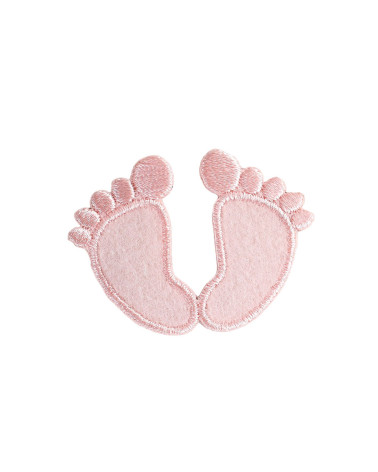 Lot de 3 écussons thermocollants pour bébé pieds 4,5cm x 3,3cm