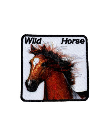 Set of 3 wild animal horse iron-on patches 6.5cm x 6.5cm