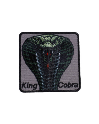 Set of 3 cobra wild animal iron-on patches 6.5cm x 6.5cm