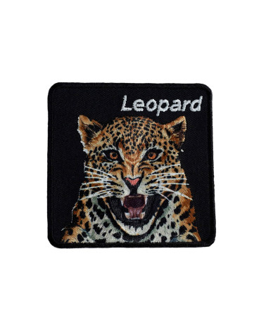 Set of 3 leopard wild animal iron-on patches 6.5cm x 6.5cm