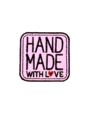 Set of 3 iron-on patches 100% handmade white square 3cm x 3cm