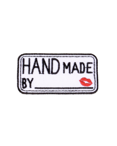 Set of 3 iron-on patches 100% handmade white rectangle 4.7cm x 2.5cm
