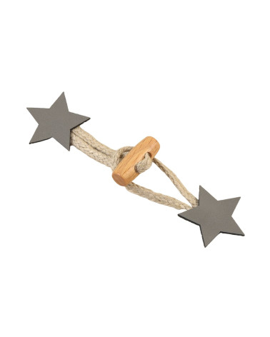 Set of 4 ash gray faux star frogs 10cm x 2.8cm