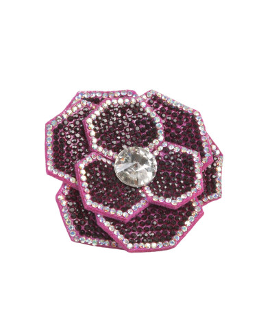 Blumen-Strassbrosche 10 cm x 7 cm lila