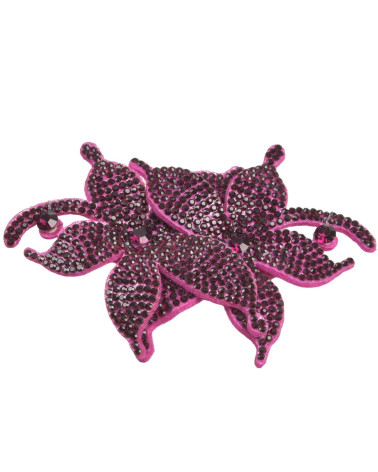 Blumen-Strassbrosche 10 cm x 7 cm lila