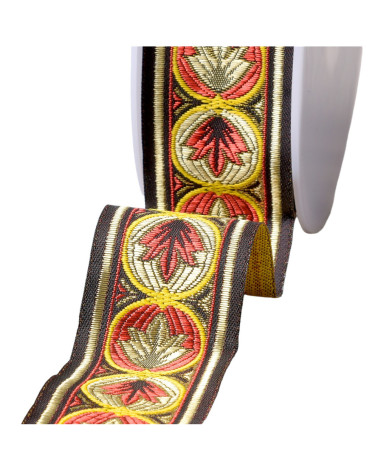 Louis-Jacquard-Zopf 45 mm rot, Meterware