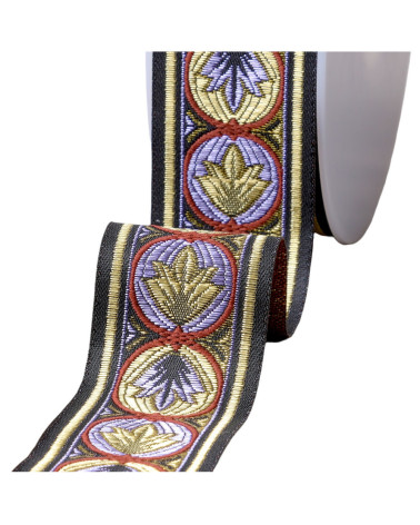 Louis jacquard braid 45mm purple per meter